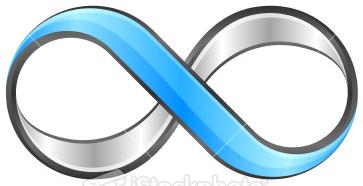 infinity-Symbol blue & grey